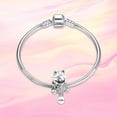 thumbnail image 2 of 925 Sterling Silver Charm Bracelets Solid Cat & Wool Ball Charms Women Bracelet Charm, 2 of 6