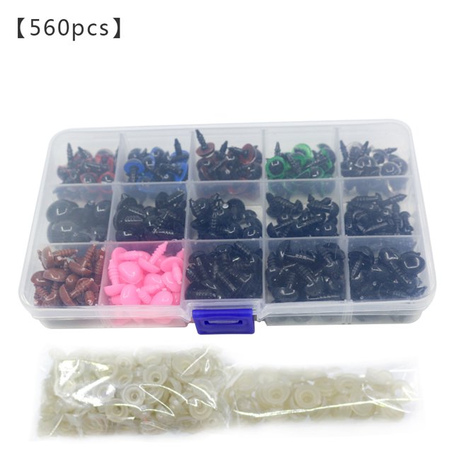Narices de ojos de juguete de plástico hecho a mano juguete de bricolaje para hacer arandelas de ojos botones de artesanía de animales de peluche 560 Uds Kit tholdsy HA8455-00B