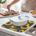 thumbnail image 2 of Dish Drying Mat with Sunflower Pattern, Microfiber Kitchen Counter Pad 16x18 Inch, Foldable Absorbent Floral Rack Pad, 2 of 7