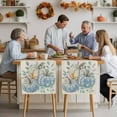 thumbnail image 4 of Fall Thanksgiving Chair Covers Set of 6 Rural Watercolor Blue White Pumpkin Leaves Chair Back Covers Stretch Removable Washable Slipcovers Protector for Dining Room Kitchen Party Decor, 4 of 5
