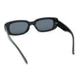 thumbnail image 4 of Iconic Mod Rounded Rectangular Minimal Plastic Sunglasses All Black, 4 of 4