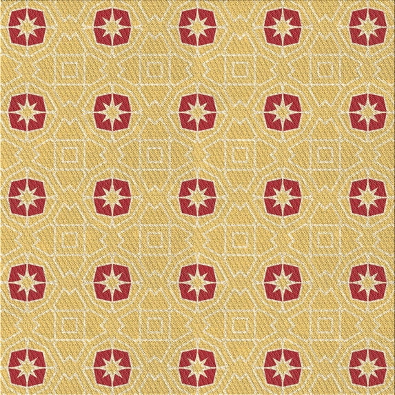 Ahgly Company Machine Washable Indoor Square Transitional Pumpkin Orange Area Rugs, 7' Square