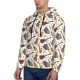 thumbnail image 3 of Honeii Guitar Pattern Mens Hoodies Men's Loose Sleeve Sweatshirt,Pullover Hooded Sweatshirt for Men,Essentials Hoodie-Small, 3 of 7