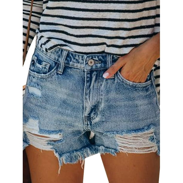 Blue jean shorts at cheap walmart