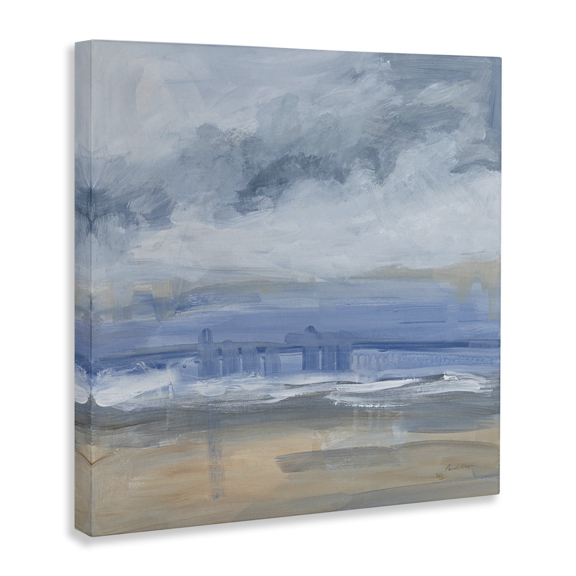 Stupell Industries Abstract Beach Scenery Coastal Painting Gallery Wrapped Canvas Art Print Wall Art, 24 x 24