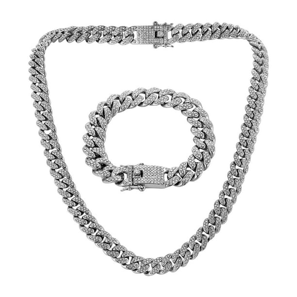 Cadena de eslabones cubanos de moda para hombres, joyería de Hip Hop, cadena Plata Yuyangstore collar pulsera