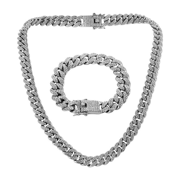 Cadena de eslabones cubanos de moda para hombres, joyería de Hip Hop, cadena Plata Yuyangstore collar pulsera