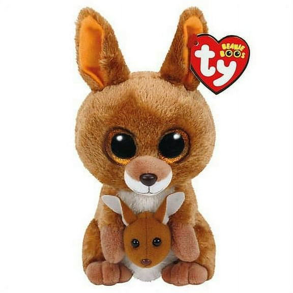 TY Beanie Boos - KIPPER the Brown Kangaroo (Glitter Eyes) Regular Size 6" Plush (BONUS 1 FUN CHOPS)