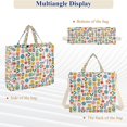 thumbnail image 6 of FORMRS Womens Corduroy Tote Bag Crossbody Shoulder Purse Handbag with Detachable Strap, Colorful Cartoon Flowers, 6 of 7