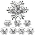 thumbnail image 2 of Xiao Hua 12pcs Christmas Napkin Rings,Xmas Napkin Ring Holders Dinner Tables Rings for Christmas, Thanksgiving,Weddings,Family Gatherings Table Settings Decoration (Snowflake), 2 of 5