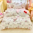 thumbnail image 1 of Sanrio Hello Kitty Bedding Set Cute Cotton Four Piece Double Queen Size  Bed Linens Pillowcase Girl Dorm Bedclothes Home RJ, 1 of 7