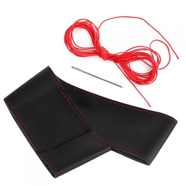 Car Steering Wheel Cover, Steering Wheel Cover Car Interior Decoration Breathable Universal 15 Inch For Car Interior Accessory For Steering Wheel Black Red,Black