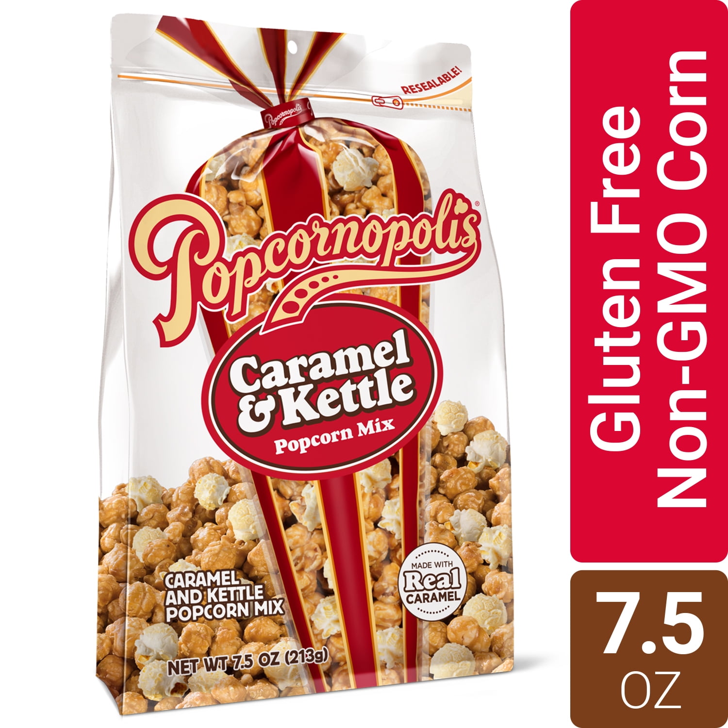 Popcornopolis Caramel & Kettle, Gourmet Popcorn Mix 7.5 oz Walmart
