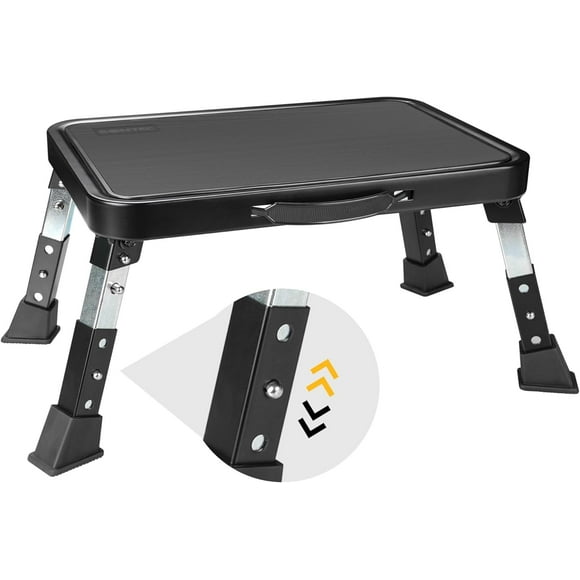 3-Level Height Adjustable Folding One Step Stool with Anti-Slip Platform and Thick Rubber Feet - Portable Ladder for Adults and Children, Max up to 330lbs - Perfect for Kitchen, Bedroom, RV Use