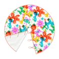 thumbnail image 2 of Daiia Colorful Air Balloons Drawing Merry Christmas Tree Skirt , Xmas Large Lace-up Tree Skirt, Santa Snowflakes Rustic Home Decorations New Year Party Farmhouse Decor-36", 2 of 7