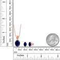 thumbnail image 2 of 18K Rose Gold Plated Silver Blue Sapphire and Golden Yellow Zirconia Pendant and Earrings Jewelry Set for Women (8.13 Cttw, Gemstone Birthstone, Oval 11X9MM and 8X6MM with 18 inch Silver Chain), 2 of 3