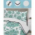 thumbnail image 4 of Turquoise Paisley Floral Twin Size Down Alternative Comforter, Lightweight Comforter Quilt Bedding Set with Pillow Shams Boho Vintage Ethnic Flowers All Seasons Bed Comforter Duvet Insert 68"x86", 4 of 7