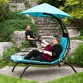 thumbnail image 4 of Vivere Dream Lounger with Polyester Cushion and Umbrella- True Turquoise, 4 of 6