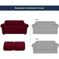 thumbnail image 4 of Easy Install Full Coverage Design Sofa Covers, Super Stretch Loveseat Slipcover for 2 Seats: 145-185cm, Innovative Style Jacquard Fabric Protection from Sunlight, Navy Blue, 3, 4 of 5