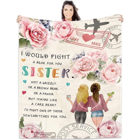 LHSHID Gifts for Sister Blanket Friendship Gifts for Big Sister Women Best Friend Besties Teen Girls Super Soft Cozy Warm Fleece Throw Blankets for Christmas 30"x40"