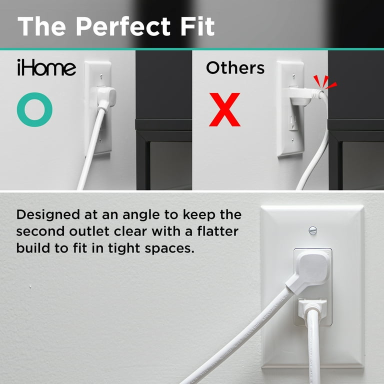 iHome 6 Outlet Smart Surge Protector Works with Alexa and Google Home, App  Control, and Timer, 3 Prong - White