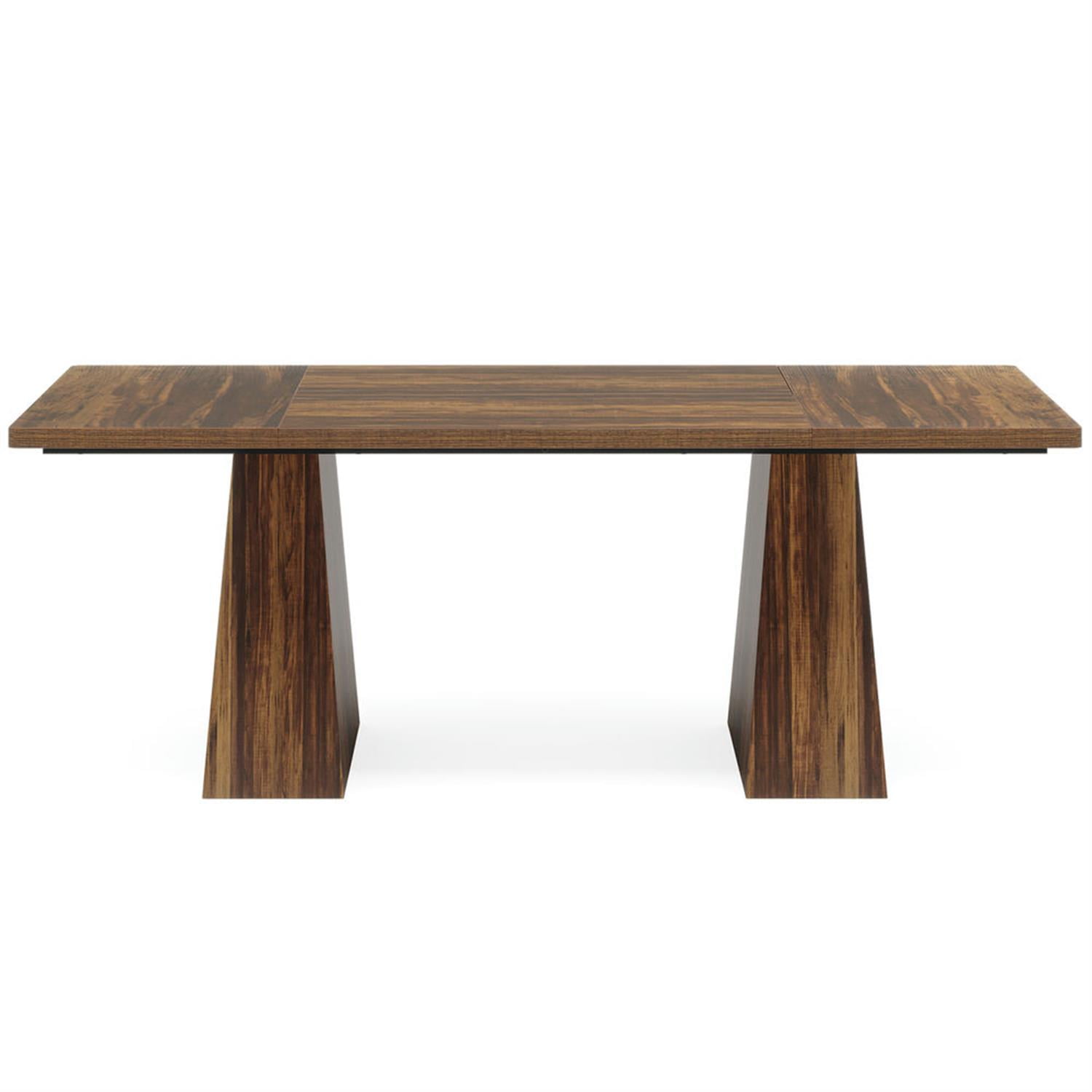 Demi Bonn 63" Executive Computer Desk, Modern Duty Study Writing Gaming Table for Home Office, Rectangle Conference Table, Brown