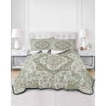 thumbnail image 2 of Quilts Queen Size Bedding Set, Sage Green Boho Reversible Summer Quilt 3 Pieces, Vintage Abstract Art Ethnic Tribe Lightweight Bedspreads Coverlets with 2 Pillow Shams for All Seasons, 2 of 5