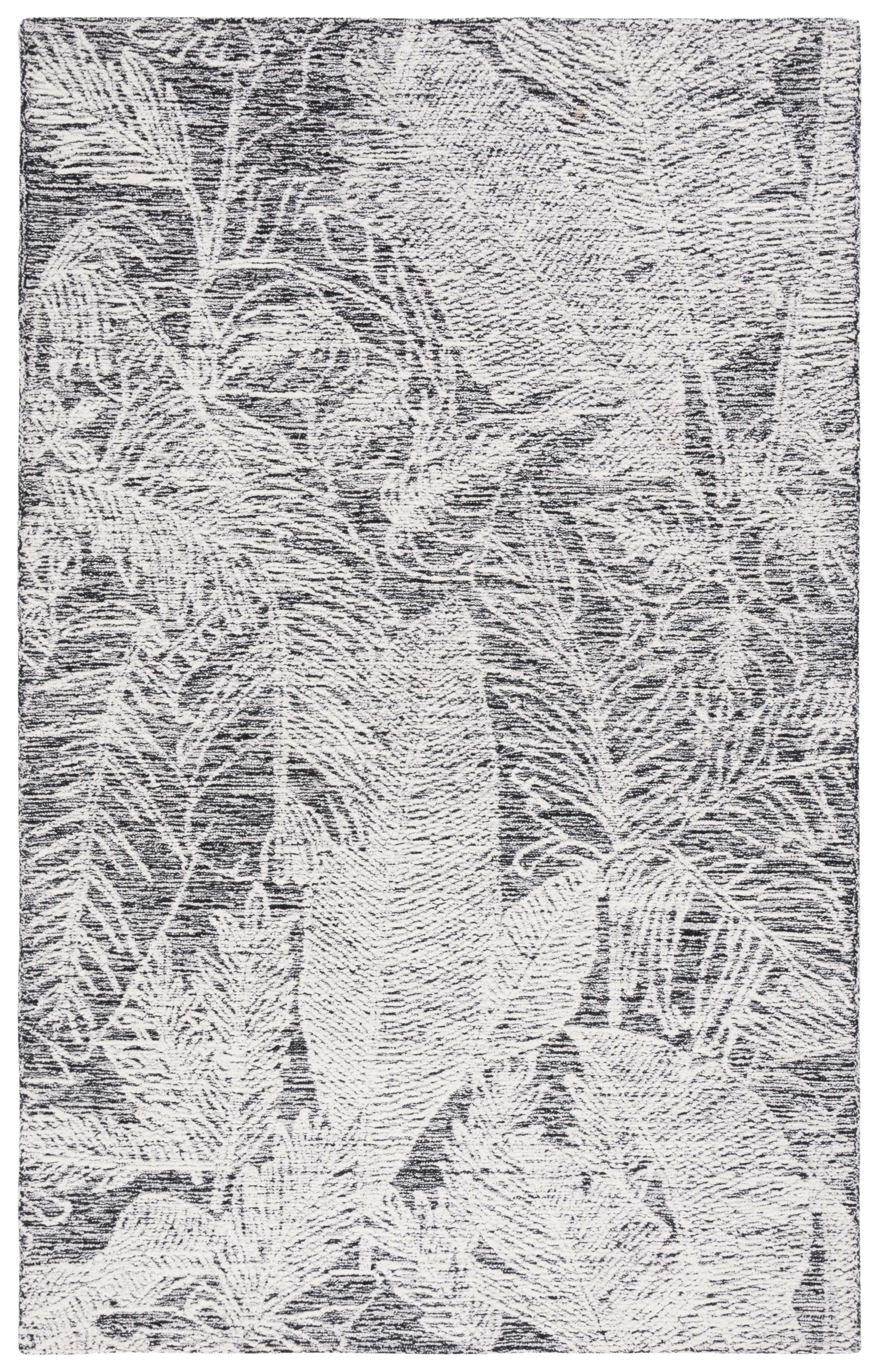 Safavieh Metro Hartley Leaves Area Rug, Black/Ivory, 3' x 5'