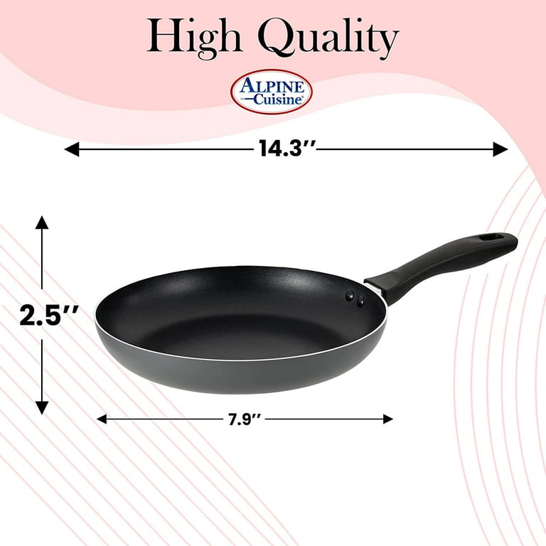 Alpine Cuisine Aluminium Nonstick Coating Frying Pan Gray 8in with  Ergonomic Bakelite Handle & Healthy Cooking Pan, Ideal for Family, Durable  & Evenly