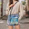 thumbnail image 5 of Kuiaobaty Sea Turtle Print Crossbody Bag for Women, Flowers Print Leather Shoulder Purse Crossbody with Adjustable Strap, Lightweight Messenger Handbag for Travel, Blue, 5 of 7