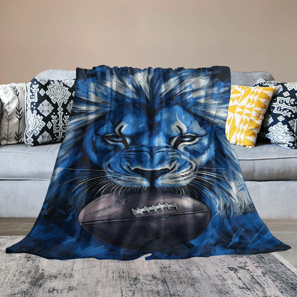 ONETECH Detriot Lions Football Flannel Blanket Lightweight Blanket for All Seasons 60x80in