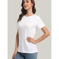thumbnail image 5 of Womens Tops Short/Long Sleeve T-Shirts Fitted Crewneck Tee, 5 of 6