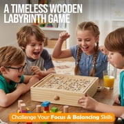 Sterling Games Large Wooden Labyrinth 13.5 x 13 Tilt Maze Game with 60 Waypoints for 6 Years and Up
