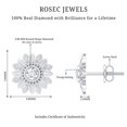 thumbnail image 6 of Rosec Jewels 0.25 CT Natural Diamond Stud Earrings for Women, Diamond Flower Stud Earrings, April Birthstone Earrings, 925 Sterling Silver, 6 of 7