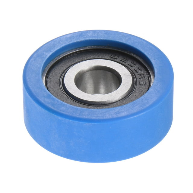Unique Bargains Roulement à Rouleau à Poulie en PU 10x36x13 mm, Roue de Guidage Revêtue de Polyuréthane pour Usage Industriel, Bleu