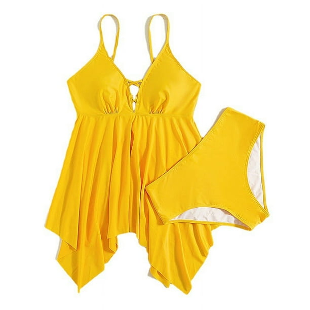 Trajes de baño de una pieza de talla grande para mujer Trajes de baño para mujer Traje de baño sexy con cuello halter y cordones XL-4XL