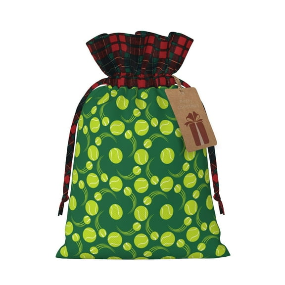 Naloa Tennis Balls Christmas Gift Bags Christmas Drawstring Gift Bags Christmas Trees Decorations Indoor Holiday Party Christmas Treat Bags-Black