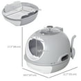 thumbnail image 3 of PawHut Enclosed Cat Litter Box with Lid, Scoop, Front Door, Skylight, Grey, 3 of 10