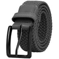 thumbnail image 2 of Falari Black Buckle Men Canvas Elastic Fabric Woven Stretch Braided Belt Dark Grey S, 2 of 5