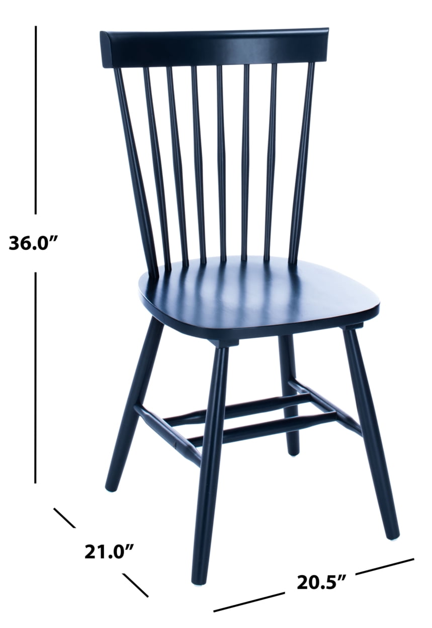 SAFAVIEH Parker Solid 17 in. H Spindle Dining Chair, Navy, Set of 2