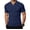 #A02-Navy, variant on Men's Ribbed Polo Shirts Short Sleeve V Neck Slim Fit Muscle Polo T-Shirt Casual Summer Collared Golf Shirt