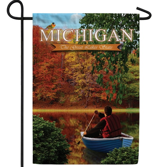 America Forever Michigan State Garden Flag- 12.5 x 18 inches- The Great Lakes State USA Regional Yard Outdoor Decorative Double Sided Flag