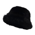 thumbnail image 2 of Lumtrix Faux Fur Winter Hats For Women Winter Christmas Stocking Stuffers Fluffy Solid Color Cap Black One Size, 2 of 5
