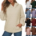 thumbnail image 7 of Yokua Women Quilted Hoodies Casual Long Sleeve Sweatshirts Trendy Lightweight Pullover Tops with Pocket Comfy Fall Clothes, 7 of 7