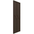 thumbnail image 4 of Ekena Millwork 18"W x 68"H True Fit PVC Cedar Park Fixed Mount Shutters, Raisin Brown (Per Pair - Hardware Not Included), 4 of 9
