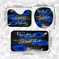 thumbnail image 3 of 4Pcs Blue Rose Shower Curtain Set, Thankful Grateful Blessed Bathroom Curtain with Non-Slip Rug, Toilet Lid Cover, Bath Mat and 12 Hooks, Romantic Royal Blue Floral Wedding Decor for Bath, 72 x 72 in, 3 of 5