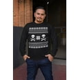 thumbnail image 2 of Old Glory Mens Skull & Crossbones Ugly Christmas Sweater Long Sleeve T Shirt, 2 of 6