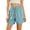 Blue, variant on Women's Nylon High Waisted Elastic Drawstring Workout Shorts with Pockets, Running Gym Hiking Casual Summer, Womens Athletic Shorts | UKHCCC,Dark Blue L
