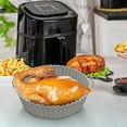 thumbnail image 3 of 8.6inch Air Fryer Silicone Liner Silicone Air Fryer Basket Heat Resistant, Reusable Air fryers Silicone Pot Round for 5QT - Air fryer Oven Accessories, Gray, 3 of 6