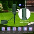 thumbnail image 2 of Kasonic Outdoor Power Stake, Double Sided 6-Outlet With Covers Weatherproof Safety Flip 9 ft Extension Cord Power Overload Protection Green, 2 of 7